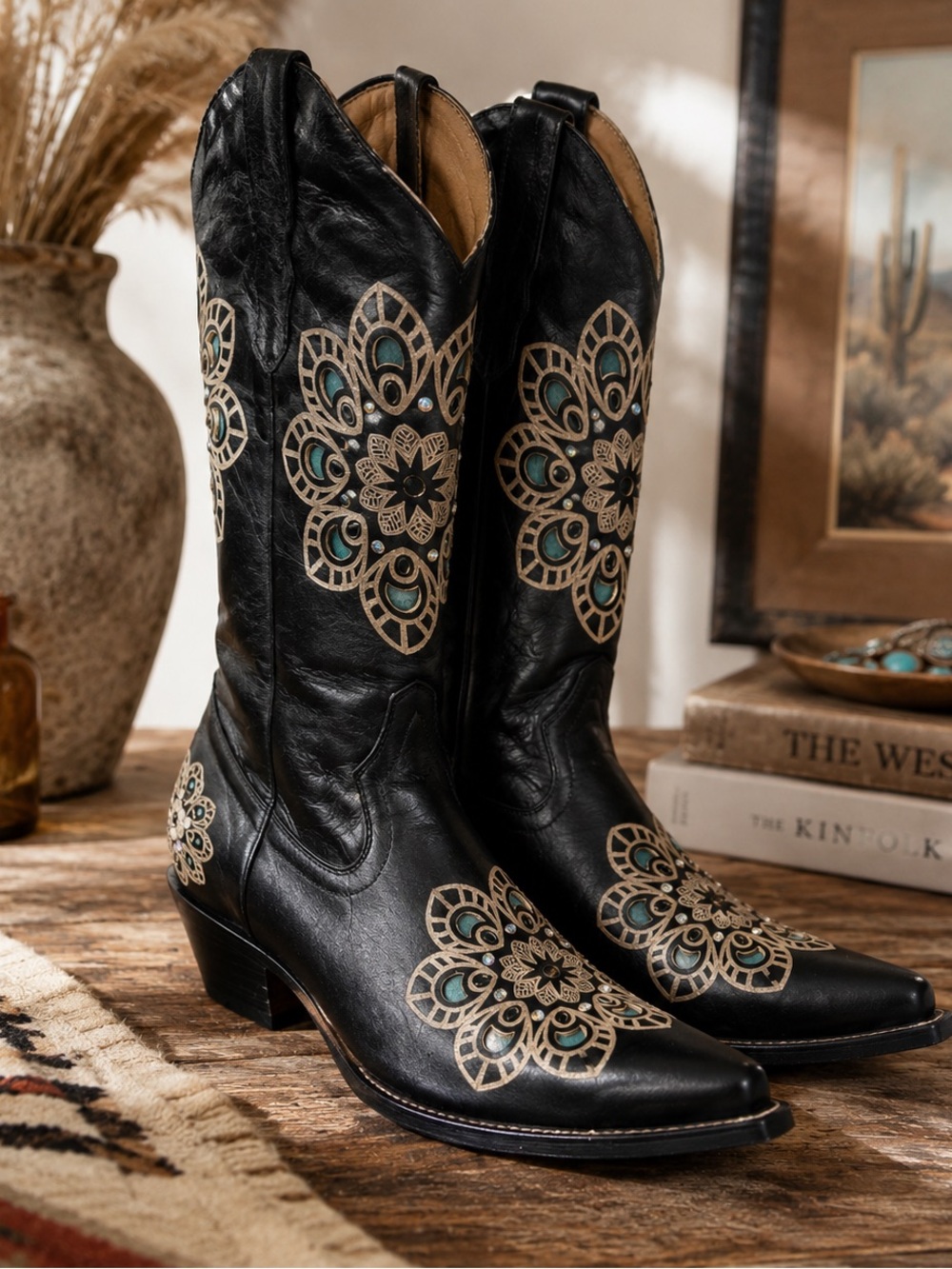 Vintage Cowboy Pro Embellished Western Boots  
Size 91/2